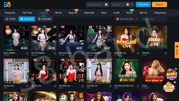Casino trực tuyến - Casino S8BAND - Chơi trực tiếp qua Livestream 2 casino s8band